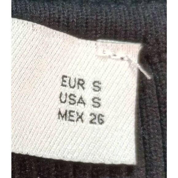 Zara Sweater Ladies Small Black‎ Lace Tie Neck Form Fitting - Picture 5 of 6